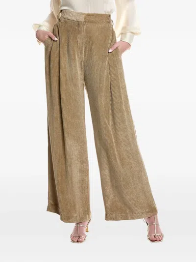 Brunello Cucinelli Wide-leg Corduroy Trousers In Brown