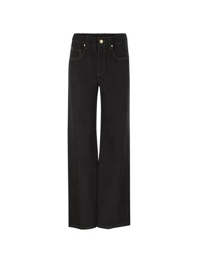 Brunello Cucinelli Denim Trousers With Belt Loops In Blue