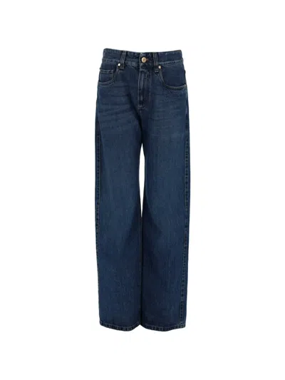 Brunello Cucinelli Wide-leg Jeans In Blue