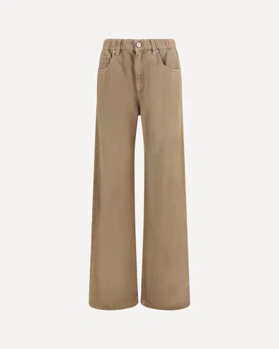 Brunello Cucinelli Wide-leg Jeans In Brown