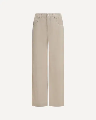 Brunello Cucinelli Wide-leg Jeans In Neutral
