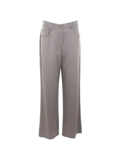 Brunello Cucinelli Wide-leg Tailored Trousers In Gray