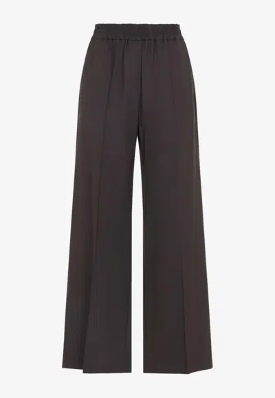 Brunello Cucinelli Wide-leg Track Pants In Brown