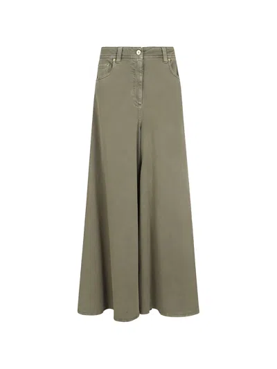 Brunello Cucinelli Wide-leg Trousers In Gray