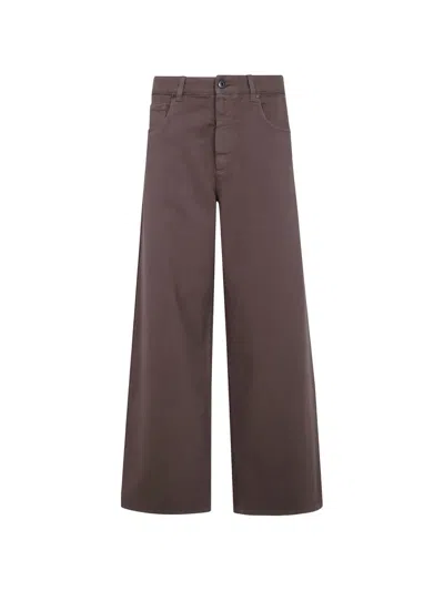 Brunello Cucinelli Casual Pants With Belt Loops In Brown