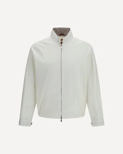 Brunello Cucinelli Windproof Zip Jacket In White