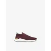 Brunello Cucinelli Cotton Knitted Slip-on Sneakers In Burgundy