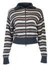 Brunello Cucinelli Winter Marina Striped Zip-up Cardigan In Multi