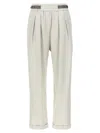 BRUNELLO CUCINELLI WITH FRONT PLEATS PANTS WHITE