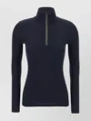 Brunello Cucinelli Wolf Knitwear With Long Sleeves And High Neck In Blue