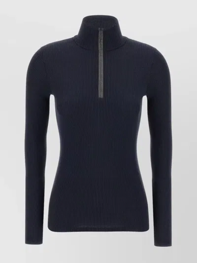 BRUNELLO CUCINELLI WOLF KNITWEAR WITH LONG SLEEVES AND HIGH NECK
