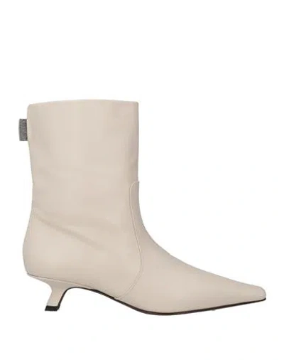 Brunello Cucinelli Woman Ankle Boots Beige Size 7 Leather