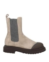 Brunello Cucinelli Suede Ankle Boots With Iconic Jewel Application In Beige