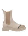 BRUNELLO CUCINELLI BRUNELLO CUCINELLI WOMAN ANKLE BOOTS BEIGE SIZE 8 LEATHER