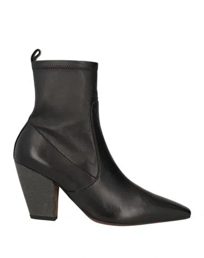 Brunello Cucinelli Woman Ankle Boots Black Size 7 Leather