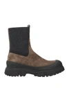 Brunello Cucinelli Monili-embellished Slip-on Ankle Boots In Brown