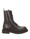 Brunello Cucinelli Woman Ankle Boots Dark Brown Size 8 Leather In Brown