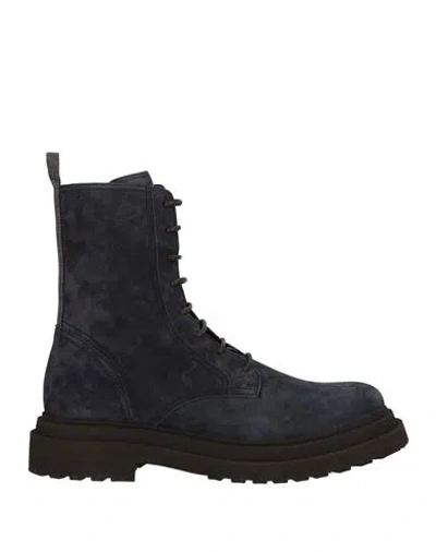 Brunello Cucinelli Woman Ankle Boots Navy Size 7 Leather In Blue