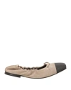 Brunello Cucinelli Suede Ballerinas With Iconic Jewel Application In Beige