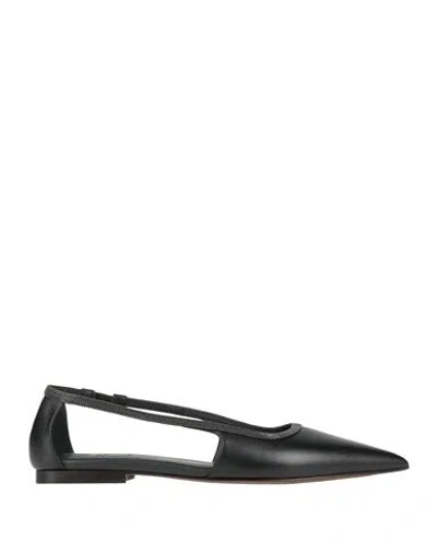 Brunello Cucinelli Woman Ballet Flats Black Size 7 Leather
