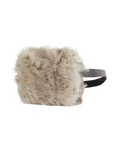 Brunello Cucinelli Woman Belt Bag Grey Size - Shearling In Gray