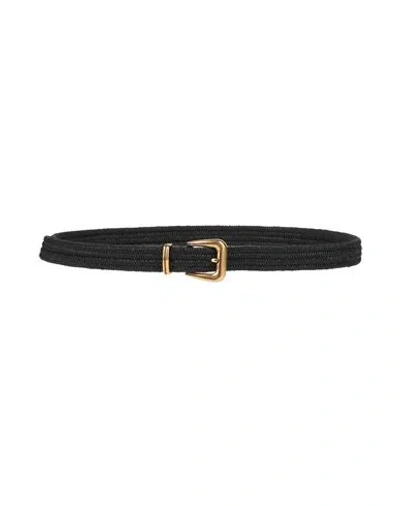 Brunello Cucinelli Woman Belt Black Size M Textile Fibers