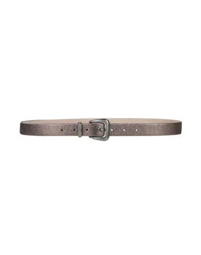 Brunello Cucinelli Woman Belt Bronze Size L Leather In Yellow