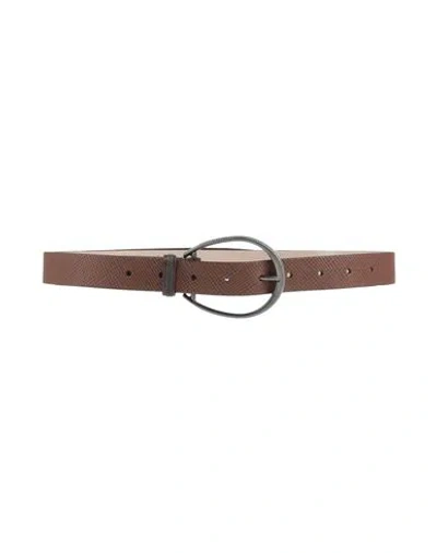 Brunello Cucinelli Woman Belt Brown Size L Leather