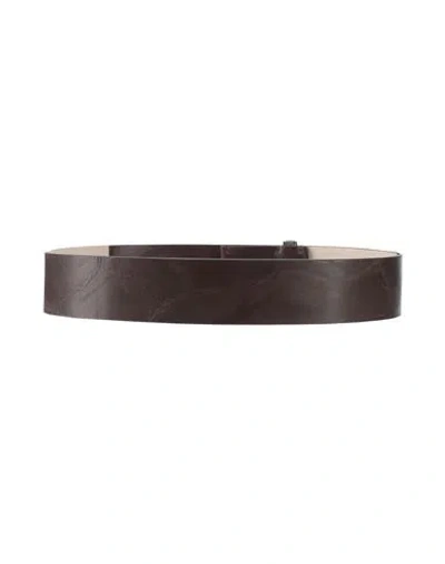 Brunello Cucinelli Woman Belt Dark Brown Size M Leather