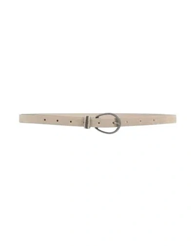 Brunello Cucinelli Woman Belt Grey Size M Leather, Brass In Multi