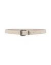 Brunello Cucinelli Woman Belt Light Grey Size L Leather, Brass In Gray