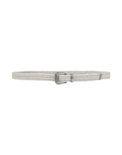 Brunello Cucinelli Woman Belt Light Grey Size L Textile Fibers