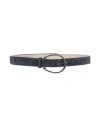 Brunello Cucinelli Woman Belt Navy Size M Leather, Brass In Blue