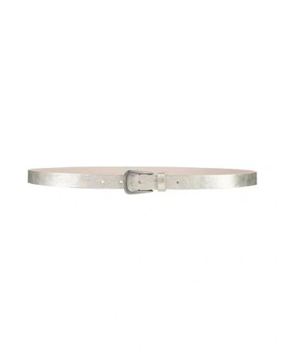 Brunello Cucinelli Woman Belt Platinum Size M Leather In Silver
