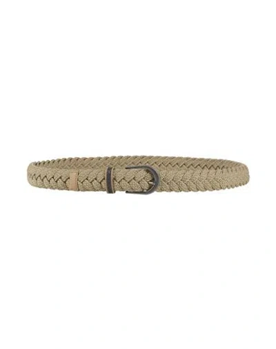 Brunello Cucinelli Woman Belt Sand Size M Cotton, Leather In Beige