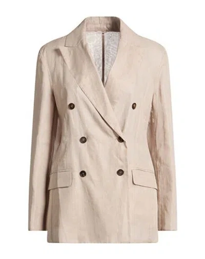 Brunello Cucinelli Woman Blazer Beige Size 0 Cotton In Transparent