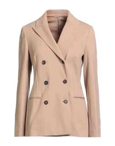 Brunello Cucinelli Woman Blazer Beige Size 4 Cotton, Polyamide, Elastane In Sand