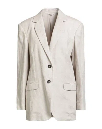 Brunello Cucinelli Woman Blazer Beige Size 6 Linen In Neutral