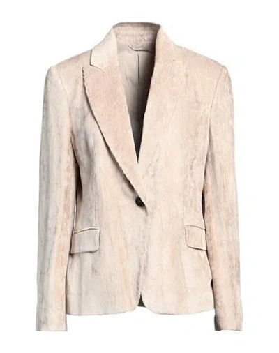 Brunello Cucinelli Woman Blazer Beige Size 0 Viscose, Brass