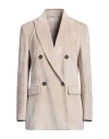 Brunello Cucinelli Woman Blazer Beige Size 8 Viscose In Beige
