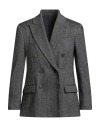 Brunello Cucinelli Woman Blazer Black Size 12 Virgin Wool, Wool, Polyamide, Elastane, Brass In Black