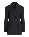 Brunello Cucinelli Black Pinstriped Double-breasted Blazer In Black