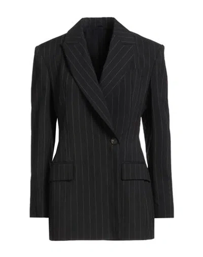 Brunello Cucinelli Woman Blazer Black Size 2 Virgin Wool, Cotton, Brass