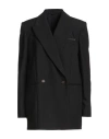 Brunello Cucinelli Woman Blazer Black Size 4 Virgin Wool, Brass In Black