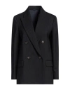Brunello Cucinelli Woman Blazer Black Size 4 Virgin Wool, Elastane, Cotton In Black