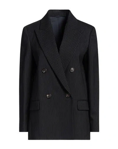 Brunello Cucinelli Woman Blazer Black Size 4 Virgin Wool, Elastane, Cotton