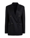 Brunello Cucinelli Woman Blazer Black Size 6 Virgin Wool, Cashmere, Ecobrass In Black