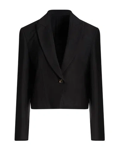Brunello Cucinelli Woman Blazer Black Size 6 Viscose, Linen, Brass