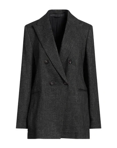 Brunello Cucinelli Woman Blazer Black Size 10 Viscose, Linen, Wool, Elastane