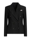 Brunello Cucinelli Woman Blazer Black Size 8 Viscose, Linen, Cotton, Silk, Polyamide